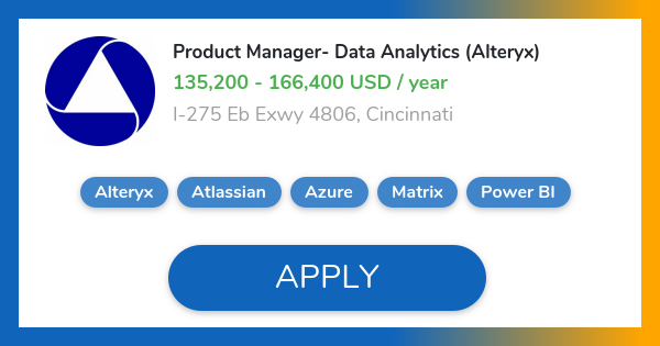 Product Manager- Data Analytics (Alteryx) Job in Cincinnati | ASGN  Incorporated